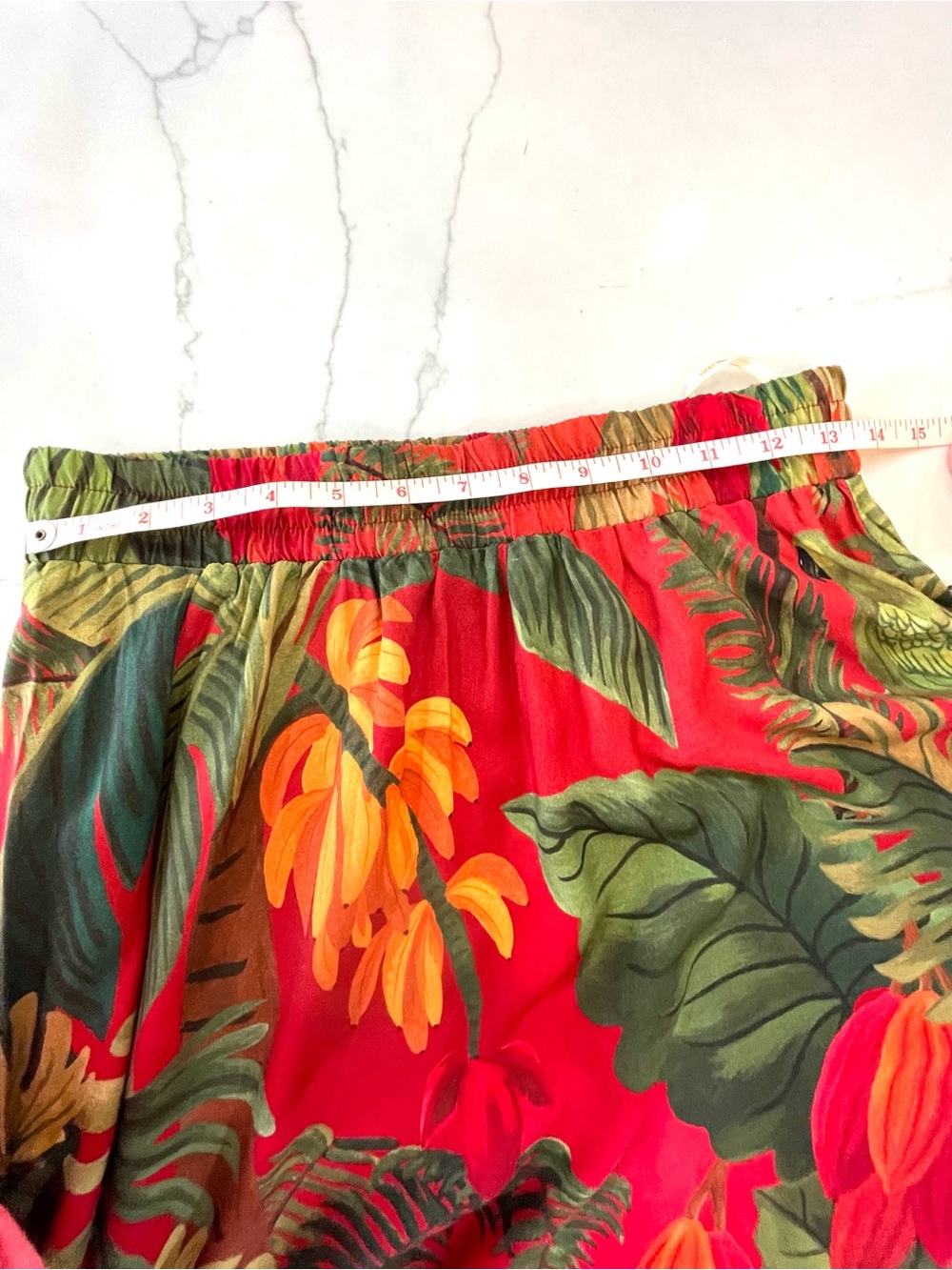 FARM Rio Red Tropical Wide-Leg Harem Pants - Picture 5 of 5